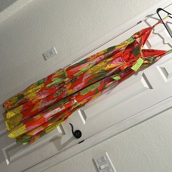 FARM Rio Neon Floral Tiered Cotton Maxi Dress NWT and M NWOT - Picture 6 of 7
